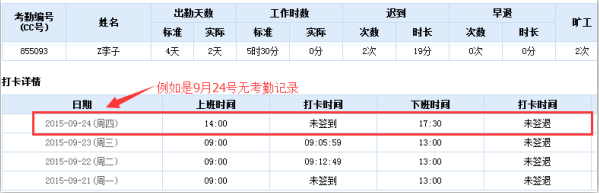 考勤记录